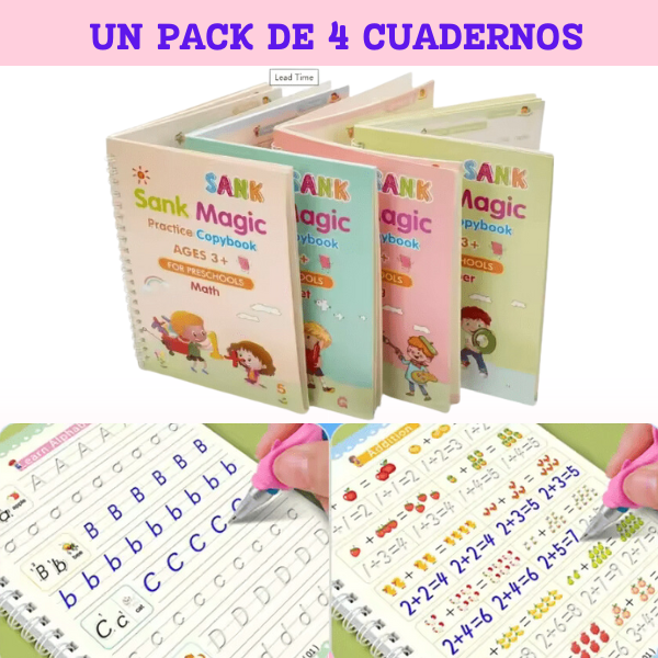 CUADERNO MAGICO (4 cuadernos + lapicero)