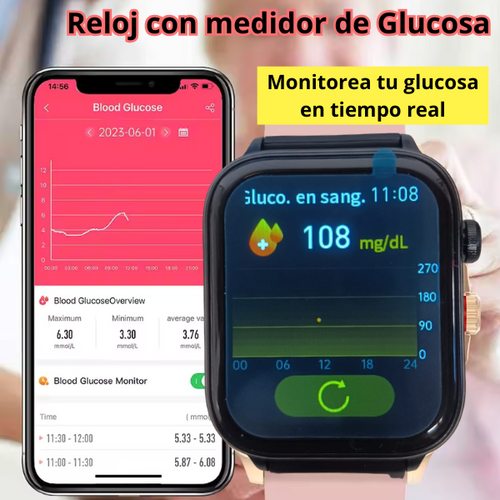 RELOJ CON MEDIDOR DE GLUCOSA