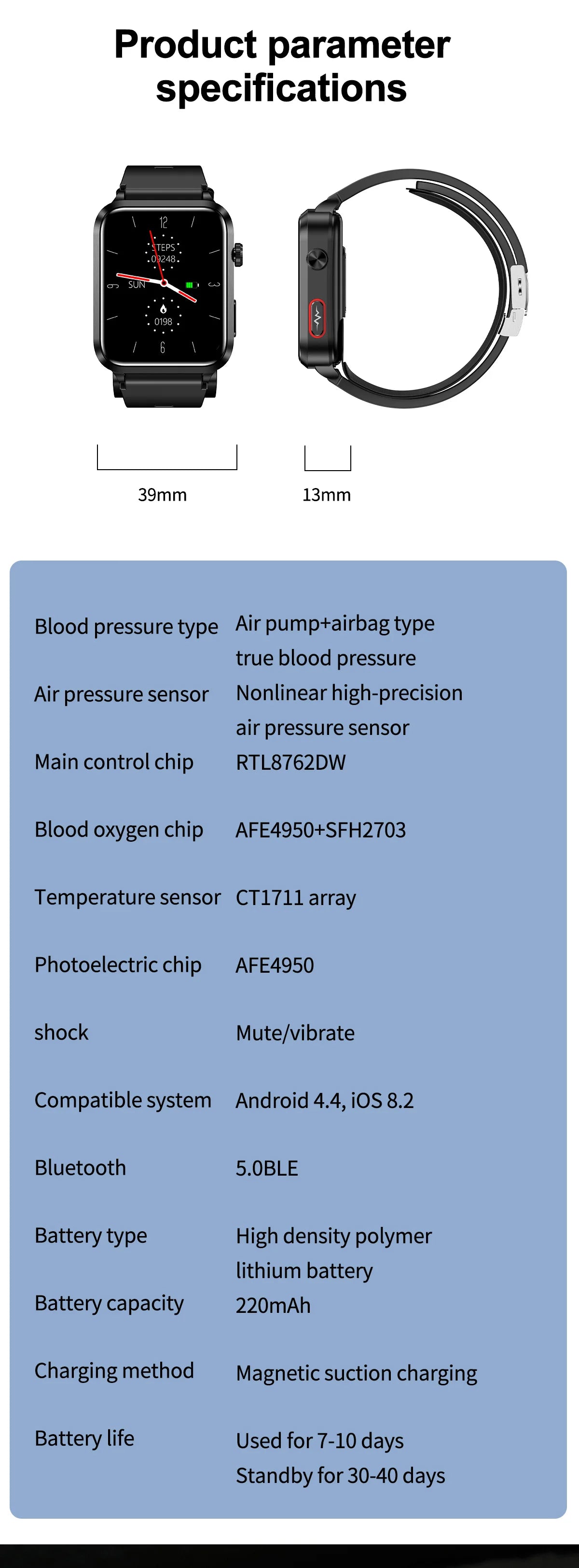 VITAL WATCH PRO Con medidor de presión arterial